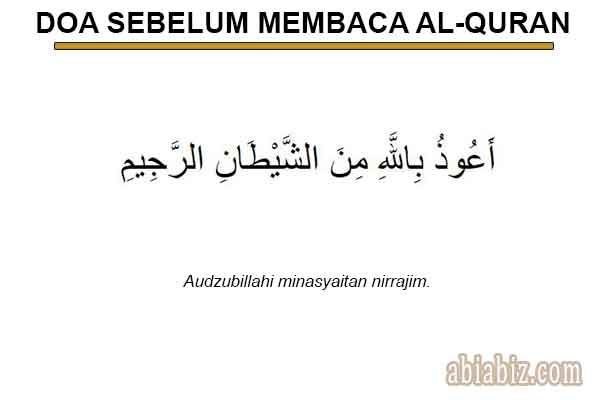 doa sebelum membaca al quran